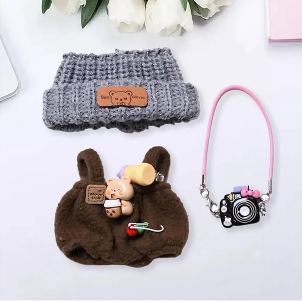 NEW NIP 3pcs Labubu Clothing Outfit Hat Camera